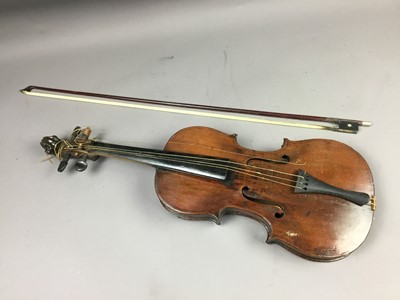 Lot 261 - A CASED VIOLIN AND BOW