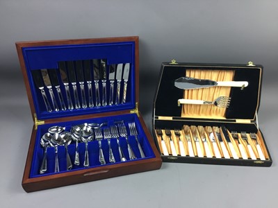 Lot 266 - A LOT OF THREE CASES OF PLATED CUTLERY