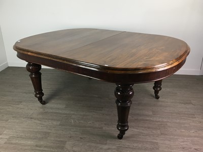 Lot 1456 - AN EARLY VICTORIAN MAHOGANY EXTENDING DINING TABLE
