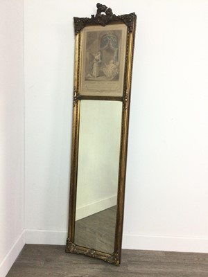 Lot 1459 - A FRENCH GILTWOOD AND GESSO WALL MIRROR