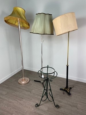 Lot 240 - A LOT OF THREE STANDARD LAMPS AND A PEDESTAL