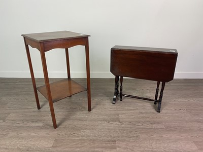 Lot 241 - AN EARLY 20TH CENTURY MAHOGANY SUTHERLAND TEA TABLE AND AN OCCASIONAL TABLE