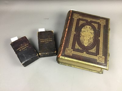 Lot 244 - A VICTORIAN FAMILY BIBLE AND OTHERS