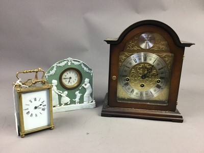 Lot 287 - A MANTEL CLOCK AND TWO OTHER CLOCKS