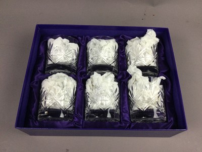 Lot 288 - A SET OF SIX EDINBURGH CRYSTAL WHISKY GLASSES AND OTHERS