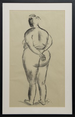 Lot 19 - NUDE SKETCH, A CHARCOAL