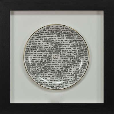 Lot 610 - 100% ART PLATE 2020 BY GRAYSON PERRY