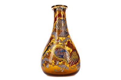 Lot 737 - A LUDWIG MOSER & SON AMBER GLASS VASE