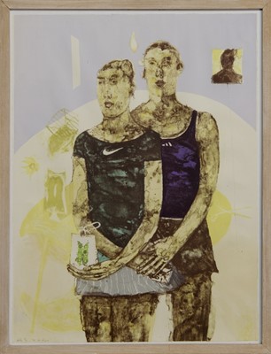 Lot 129 - NEW RELIGION, A LITHOGRAPH BY JENNIFER MCRAE
