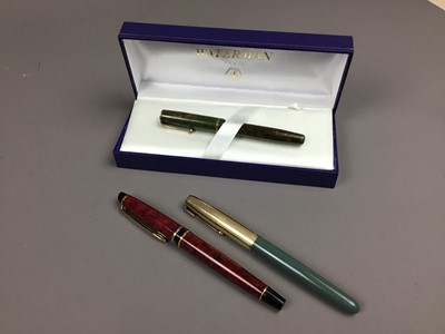 Lot 359 - A WATERMAN OF PARIS FOUNTAIN PEN AND TWO OTHER PENS