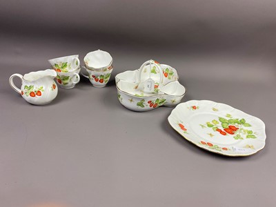 Lot 347 - A QUEENS 'VIRGINIA STRAWBERRY' PART TEA SERVICE