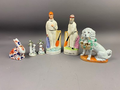 Lot 465 - A PAIR OF STAFFORDSHIRE STYLE FIGURES AND OTHER CERAMICS