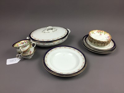 Lot 477 - A GEORGE JONES CRESCENT CHINA FLORAL AND GILT PART TEA SERVICE AND OTHER TEA AND DINNER WARE