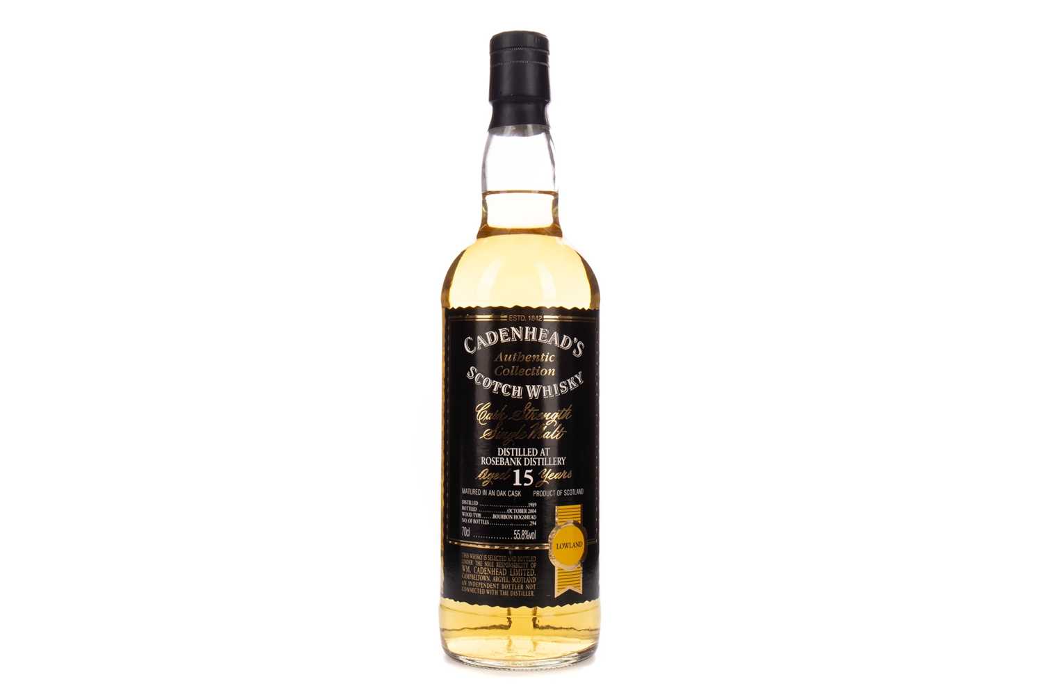 Lot 73 - ROSEBANK 1989 CADENHEAD'S AUTHENTIC COLLECTION AGED 15 YEARS