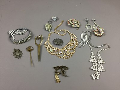 Lot 368 - A COLLECTION OF SILVER FOBS, GOLD PLATED SHIRT STUDS AND COSTUME JEWELLERY