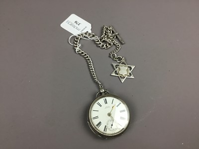 Lot 370 - A SILVER OPEN FACED POCKET WATCH BY WALTHAM