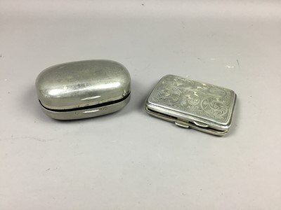 Lot 373 - A SILVER CIGARETTE CASE ALONG WITH ANOTHER CASE