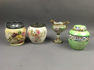 Lot 416 - A NORITAKE PEDESTAL BOWL ALONG WITH OTHER CERAMICS