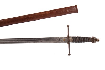 Lot 1472 - A VICTORIAN SCOTTISH OFFICER'S DRESS SWORD, ALONG WITH A SWAGGER STICK