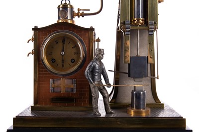 Lot 1198 - A RARE AND IMPRESSIVE LATE 19TH CENTURY FRENCH GILT AND PATINATED METAL 'FOUNDRYMAN' AUTOMATON CLOCK