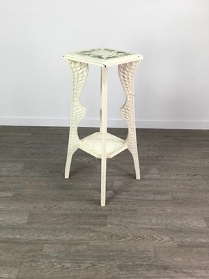 Lot 432 - A WHITE PAINTED TWO TIER PLANT STAND