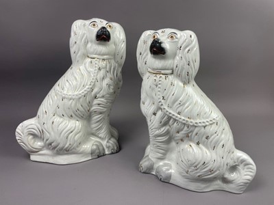 Lot 435 - A PAIR OF 20TH CENTURY STAFFORDSHIRE WALLY DOGS