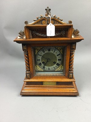 Lot 438 - A LATE VICTORIAN BRACKET CLOCK