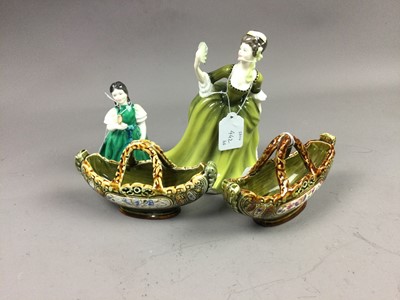 Lot 442 - A LOT OF TWO ROYAL DOULTON FIGURES ALONG WITH OTHER CERAMICS