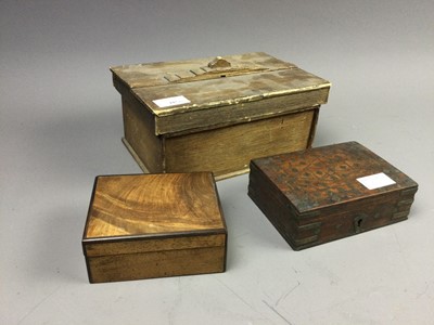 Lot 445 - A LOT OF SIX WOODEN BOXES ALONG WITH TWO OTHERS