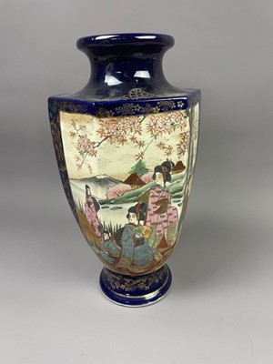 Lot 377 - A JAPANESE SATSUMA HEXAGONAL VASE