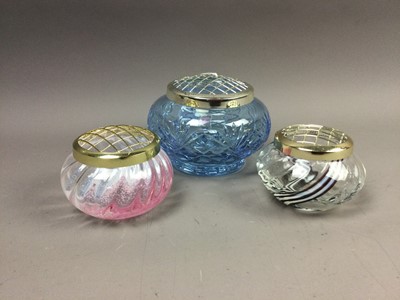 Lot 454 - A LOT OF THREE CAITHNESS POT POURRI ALONG WITH OTHER GLASS WARE