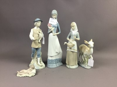 Lot 469 - A COLLECTION OF FOUR LLADRO FIGURES ALONG WITH OTHER CERAMIC FIGURES