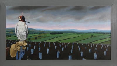 Lot 670 - SEE NO EVIL, AN OIL BY DAVID COOPER