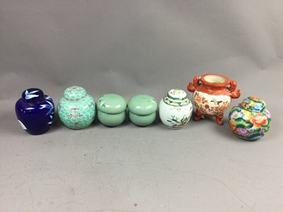 Lot 544 - A 20TH CENTURY CHINESE GINGER JAR AND COVER ALONG WITH OTHER CERAMICS