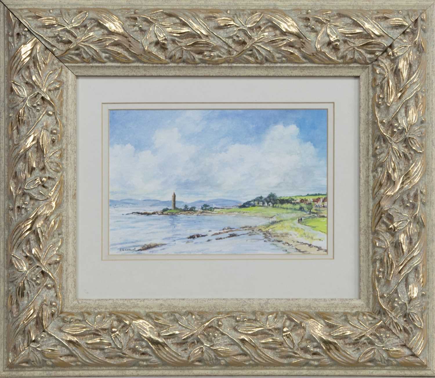 Lot 64 - LARGS - FROM THE MARINA, A GOUACHE BY ARTHUR CARSWELL