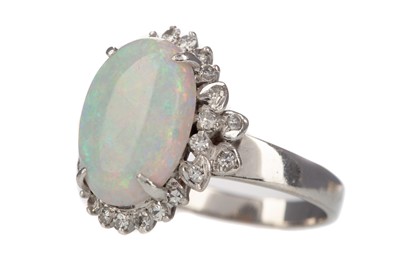 Lot 358 - AN OPAL AND DIAMOND RING
