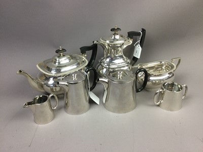 Lot 568 - A HOTEL PLATE FOUR PIECE TEA SERVICE AND A THREE PIECE TEA SERVICE