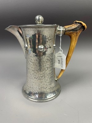 Lot 572 - A LATE 19TH CENTURY ARTS & CRAFTS PLATED WATER JUG