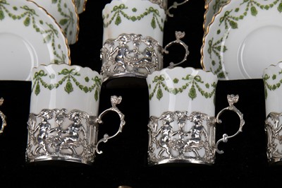 Lot 739 - AN EARLY 20TH CENTURY GEORGE JONES CRESCENT CHINA COFFEE SET
