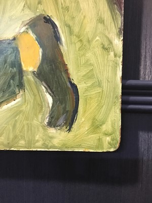 Lot 683 - PLAY, AN OIL BY HILDA GOLDWAG