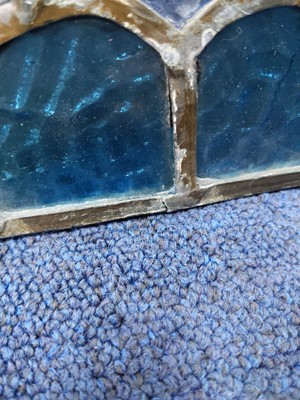 Lot 663 - A LEADED AND STAINED GLASS WINDOW SCREEN