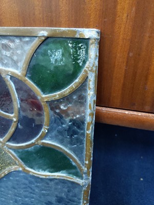 Lot 663 - A LEADED AND STAINED GLASS WINDOW SCREEN