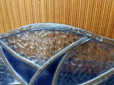 Lot 663 - A LEADED AND STAINED GLASS WINDOW SCREEN