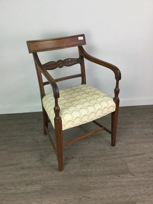 Lot 587 - A REGENCY OPEN ELBOW CHAIR