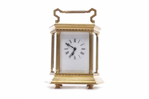 Lot 15 - 20TH CENTURY SEVEN GLASS BRASS CARRIAGE CLOCK...