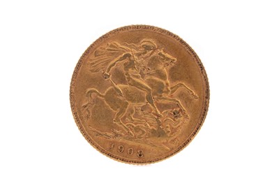 Lot 28 - AN EDWARD VII GOLD SOVEREIGN DATED 1908