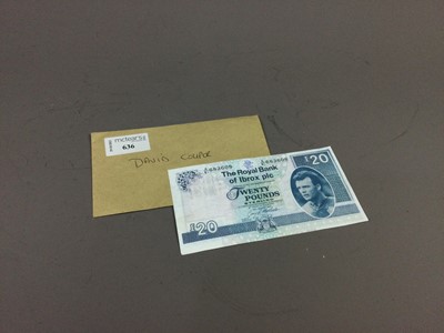 Lot 636 - A DAVY COOPER IBROX £20 NOTE