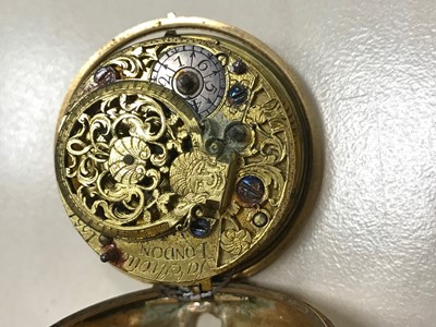 Lot 737 - A LATE 18TH CENTURY GOLD CASED POCKET WATCH