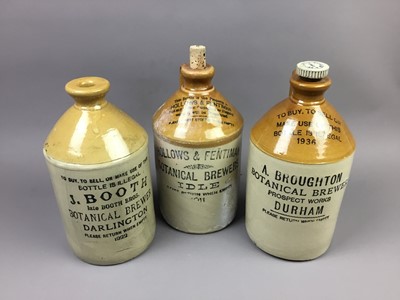 Lot 651 - A HOLLOWS & FENTIMAN BOTANICAL BREWERS STONEWARE BOTTLE AND FOUR OTHERS