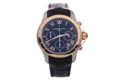Lot 844 - A GENTLEMAN'S RAYMOND WEIL PARSIFAL CHRONOGRAPH STAINLESS STEEL AUTOMATIC WRIST WATCH